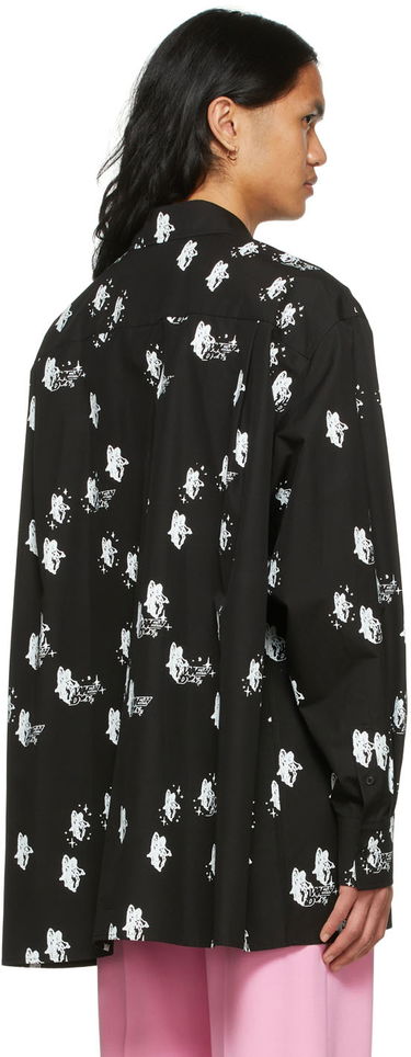 Skjorte We11done Angels Print Shirt Sort | WD-BL1-22-213-U-BK, 2