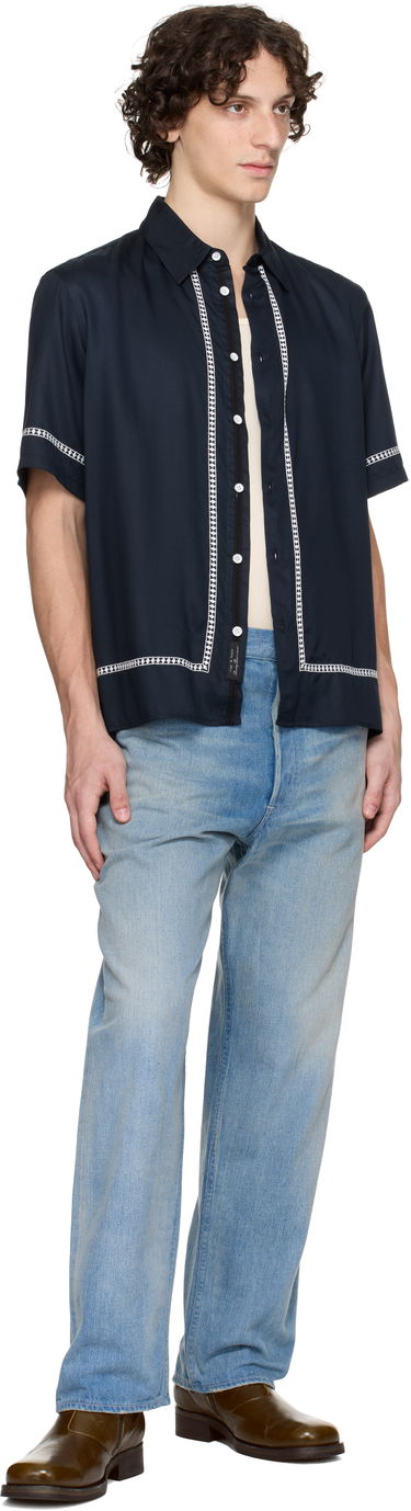 Skjorte rag & bone rag & bone Dalton Embroidered Shirt Mørkeblå | MBW25PA027SVML, 3