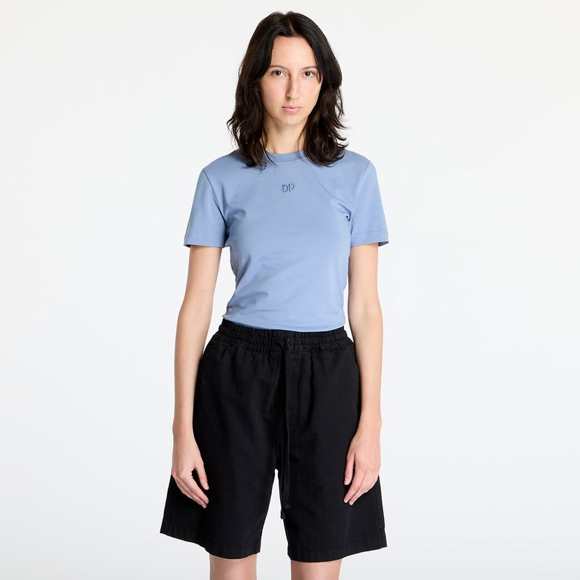 T-shirt DAILY PAPER Unit Emb Fitted T-Shirt Country Blue Blå | 2422055