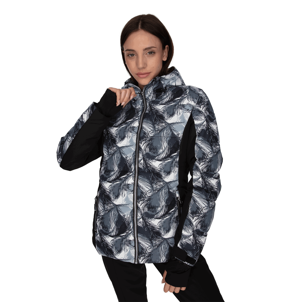 Puffer jakke Ellesse LORA Patterned Padded Hooded Ski Jacket Flerfarvet | ELA223F508-01, 0