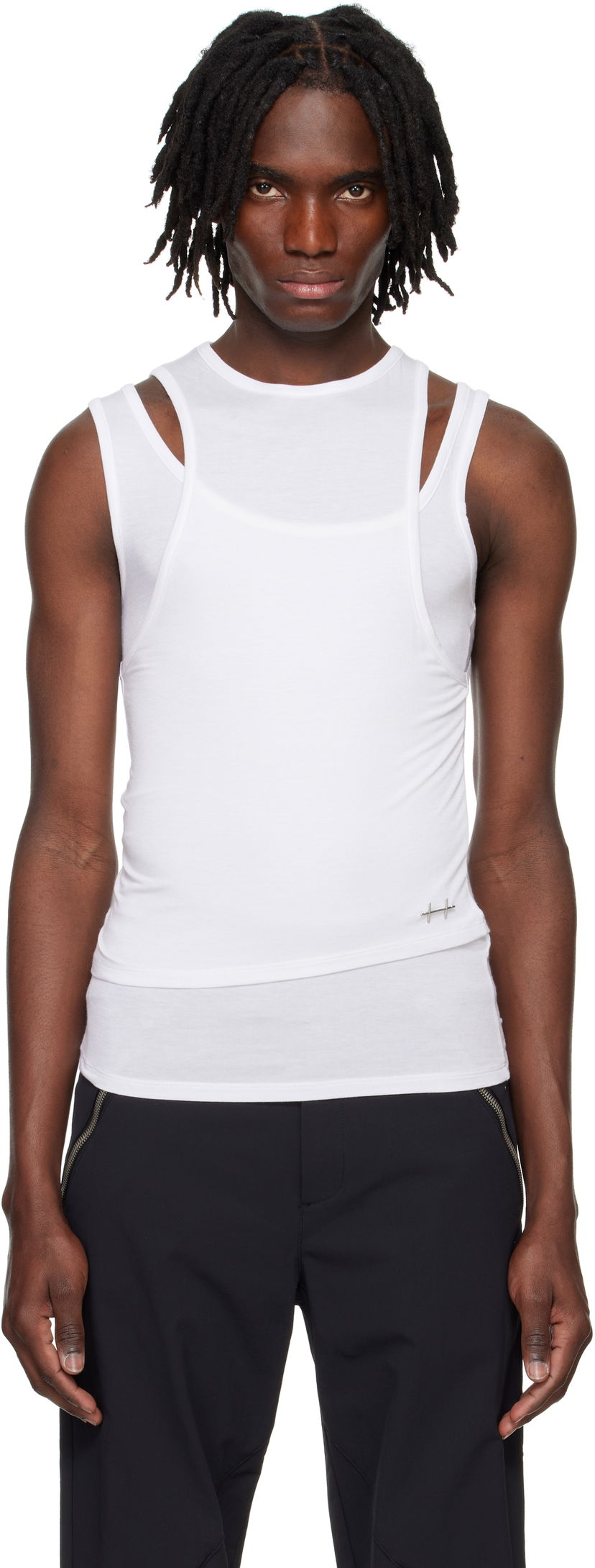 Tanktop HELIOT EMIL Heliot Emil Eudaimonia Layered Tank Top Hvid | PRESS25_M_09_130_WHT02