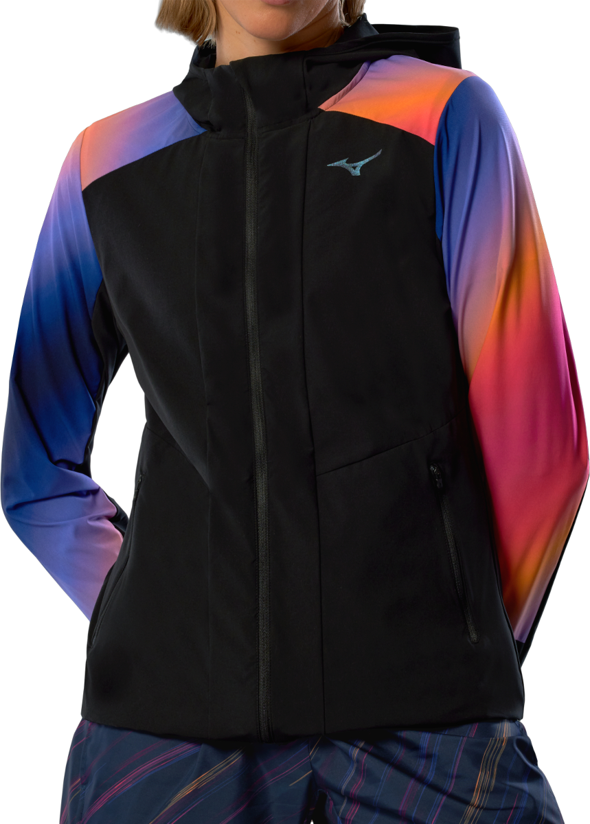 Jakke Mizuno Mizuno Active Alpha Hanabi Hooded Jacket Sort | j2gec702-97, 0
