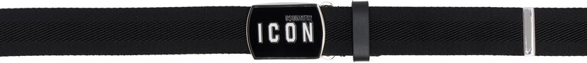Bælter DSQUARED2 Dsquared2 'Be Icon' Plaque Belt Sort | BEM0372_20200508_2124