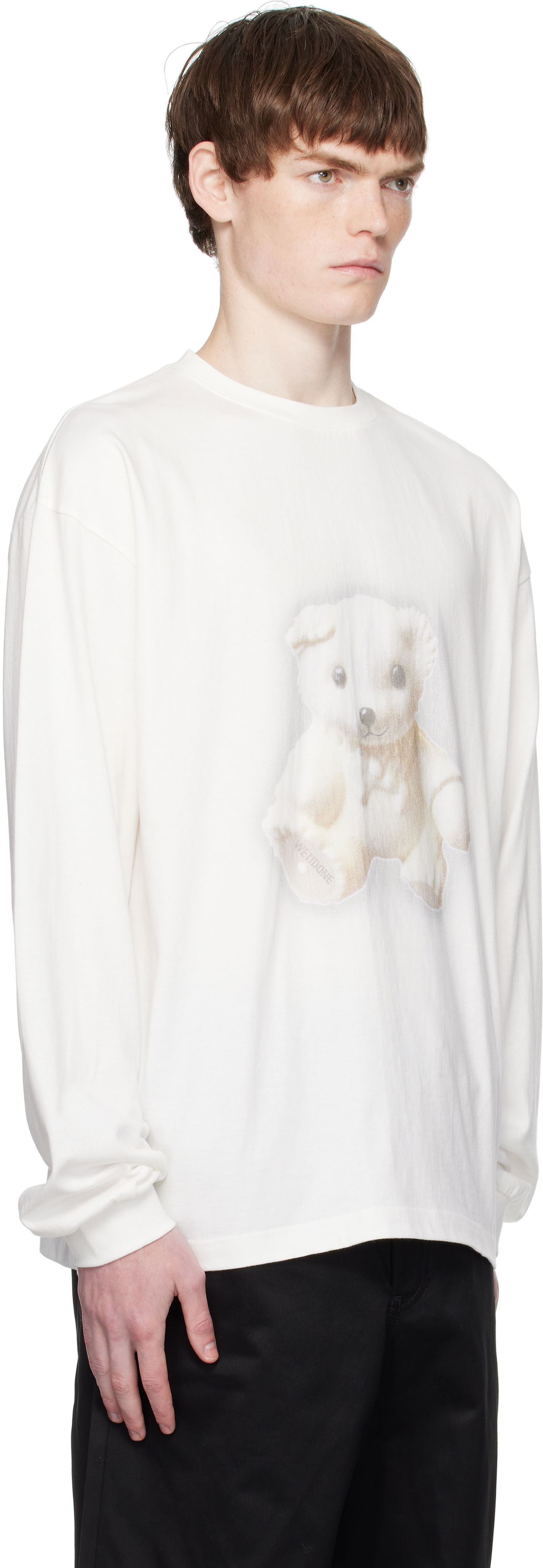 T-shirt We11done We11done Glow Teddy Graphic Long Sleeve Tee Hvid | WD-TT2-25-775-U-WH, 1
