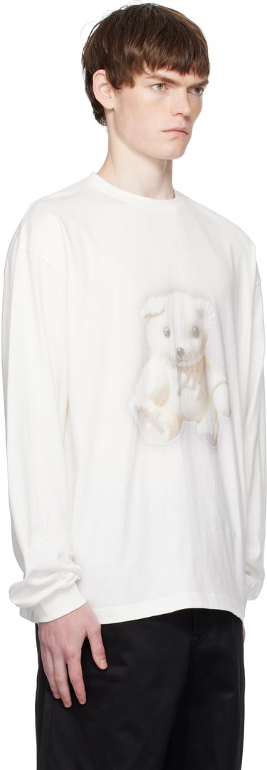T-shirt We11done We11done Glow Teddy Graphic Long Sleeve Tee Hvid | WD-TT2-25-775-U-WH, 1