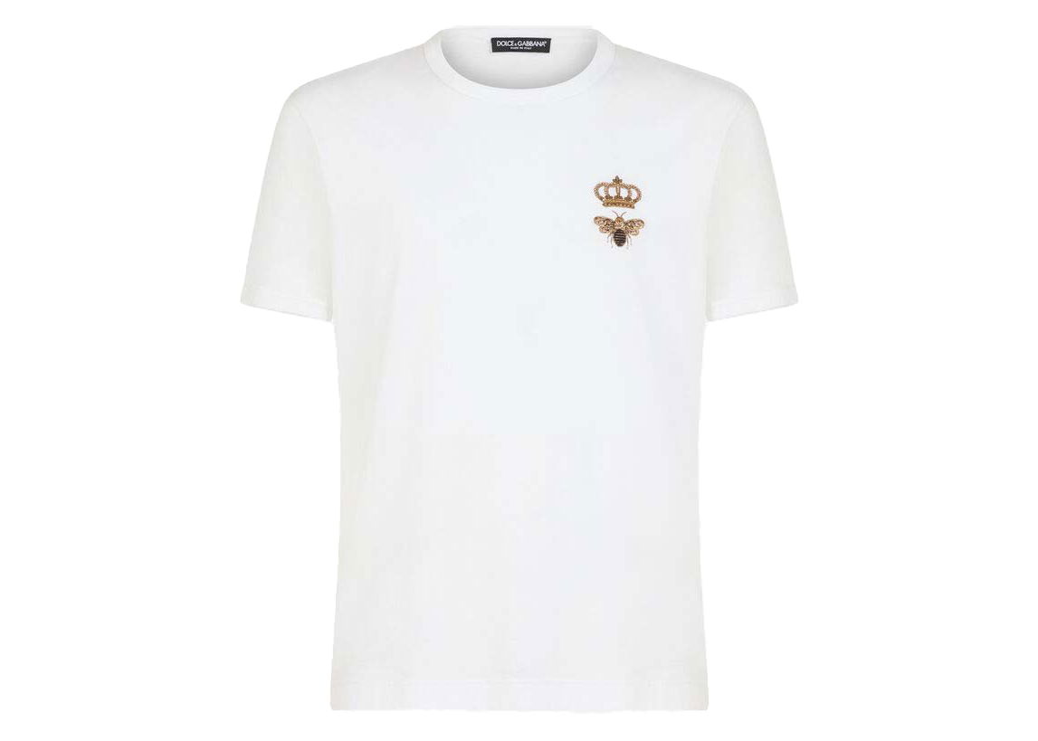 T-shirt Dolce & Gabbana Cotton French Wire Embellishment T-shirt White Hvid | G8JX7ZG7WUQW0800, 0