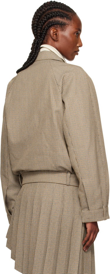 Jakke We11done Polo Collar Micro Checked Zip Jacket Beige | WD-JK2-25-012-W-BG, 2