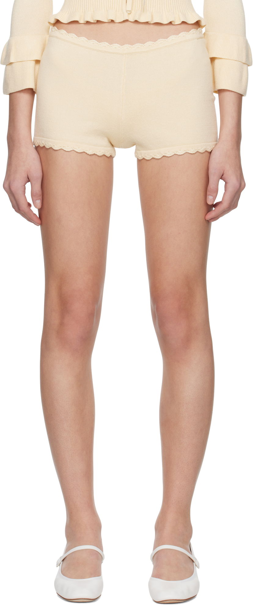 Shorts GUIZIO Guizio Knit Scallop Shorts Gul | S25214S052