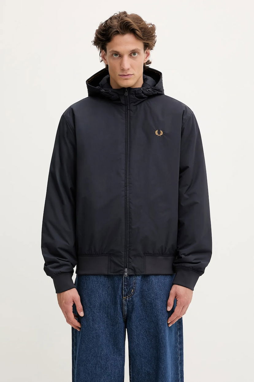Bomberjakke Fred Perry Fred Perry Hooded Bomber Jacket Sort | J1304