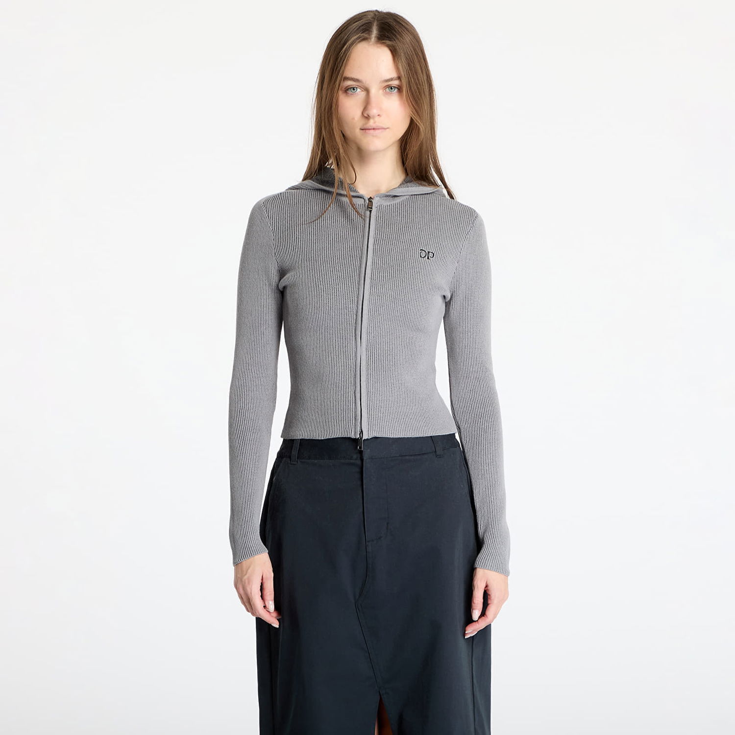 Sweater DAILY PAPER Daily Paper Women's Rib Knit Hoodie Grå | 2511085, 0