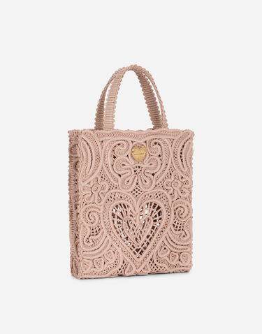 Mulepose Dolce & Gabbana Dolce & Gabbana Small Cordonetto Lace Tote Bag Lyserød | BB6926AW71780098, 1