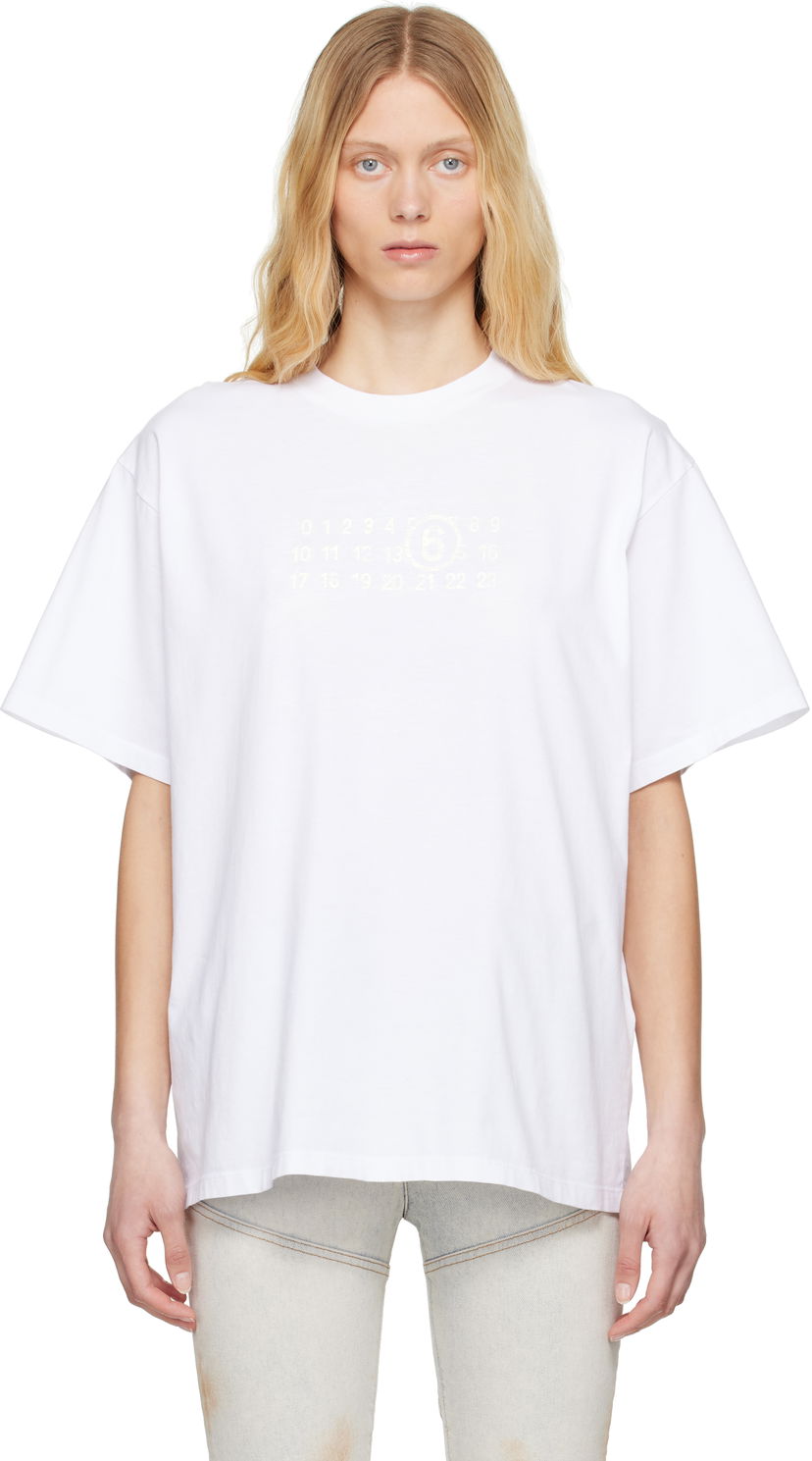 T-shirt Maison Margiela MM6 Maison Margiela Basic Jersey T-Shirt Hvid | S62GD0202 M20115