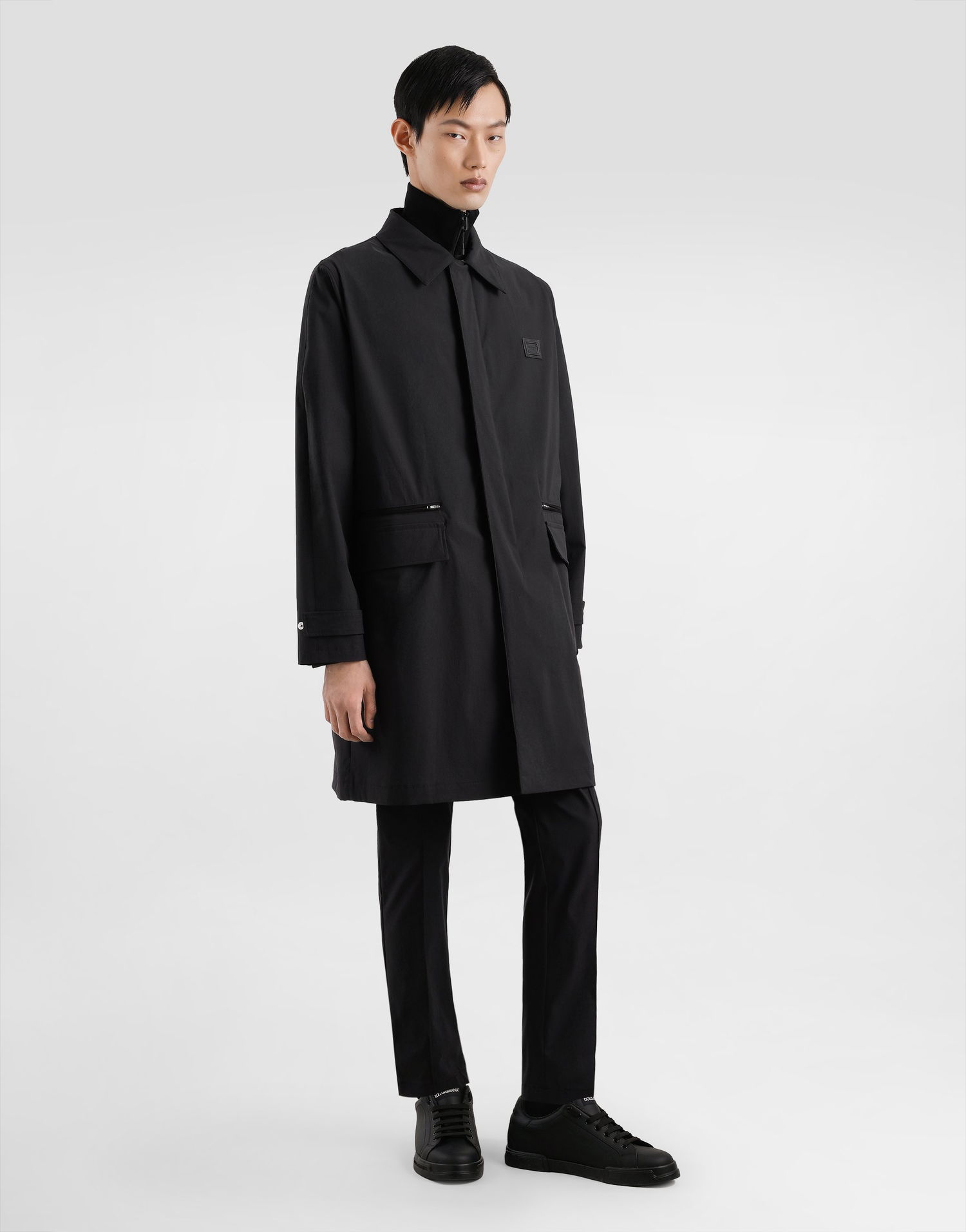 Trenchcoat Dolce & Gabbana Dolce & Gabbana Single-Breasted Trench Coat Sort | G053ITFUUDDN0000, 1
