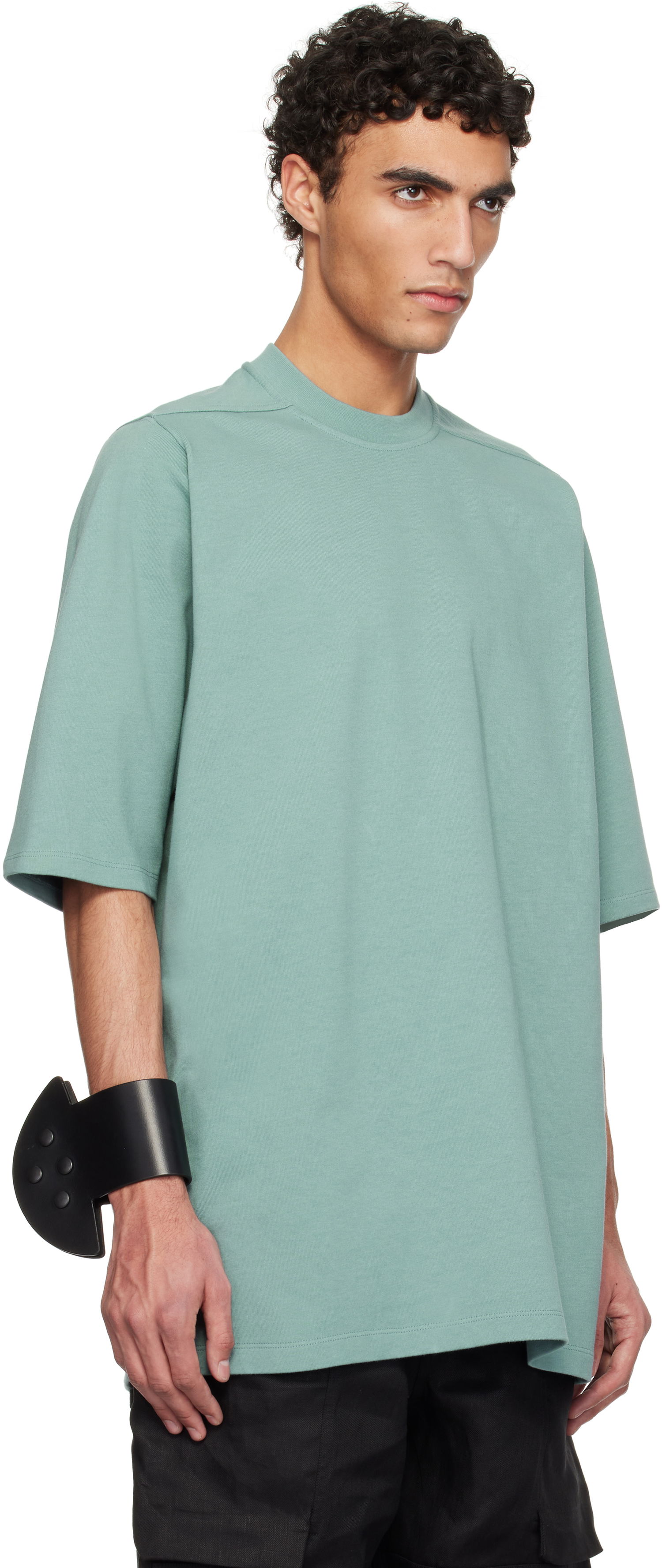 T-shirt Rick Owens Rick Owens Hollywood Jumbo Short Sleeve T-Shirt Grøn | RU01E5249 BA, 1