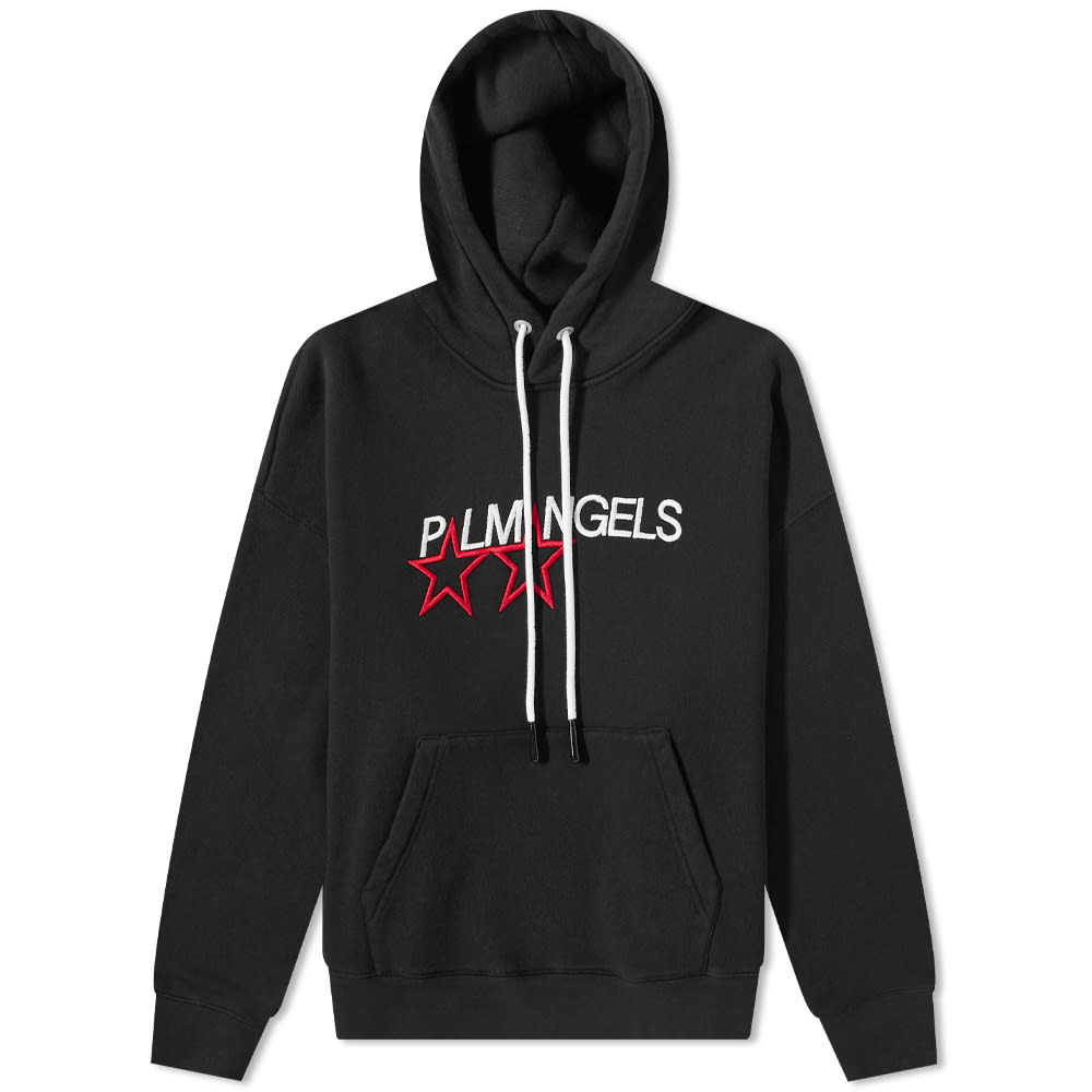 Sweatshirt Palm Angels Racing Star Logo Popover Hoodie Sort | PMBB058F21FLE0081001, 0