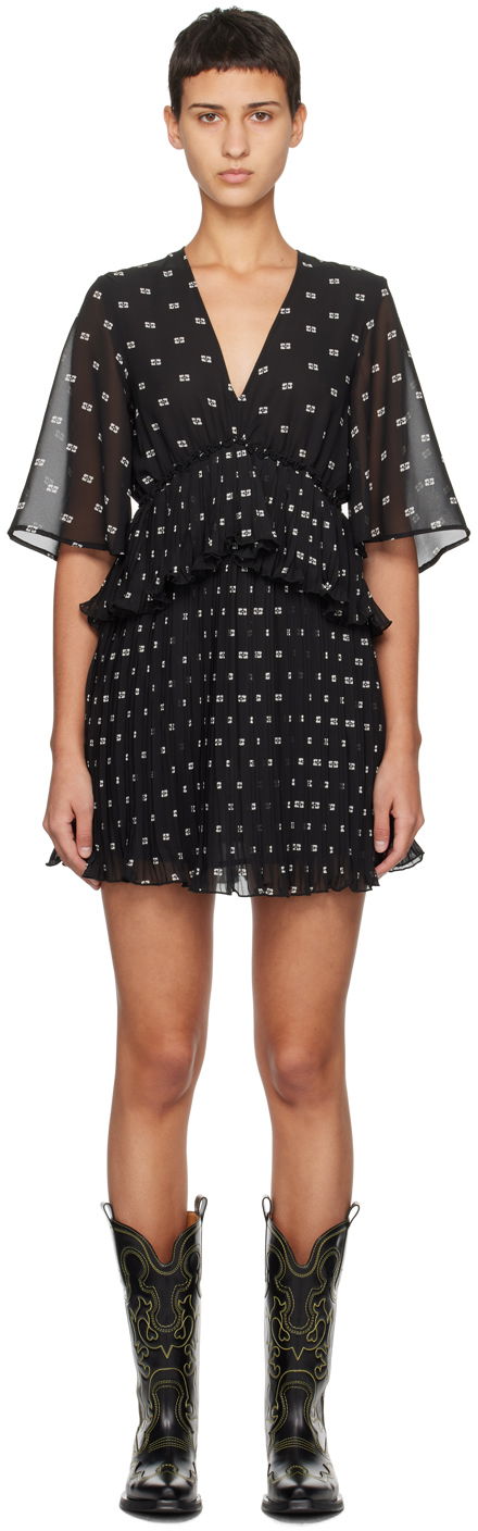 Kjole GANNI Pleated Minidress Sort | F8832, 0