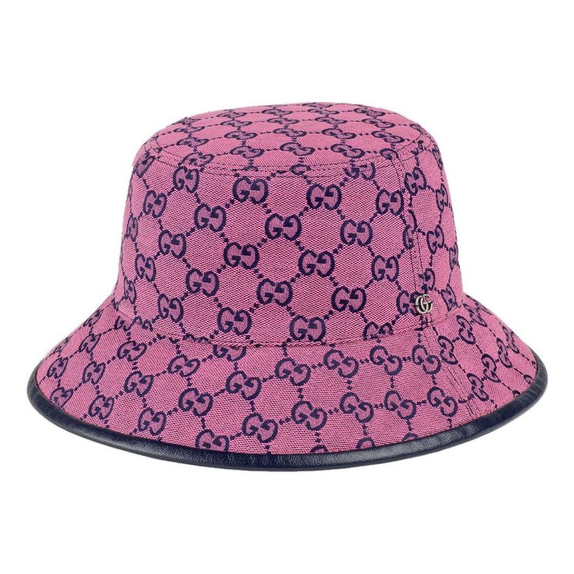 Hat Gucci Reversible GG Monogram Bucket Hat Lyserød | 656573-3HAD0-5268