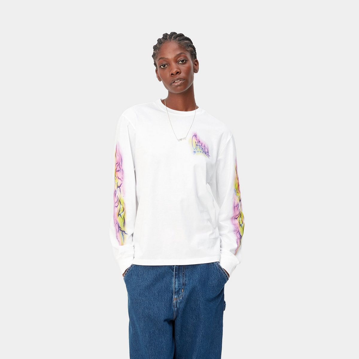 T-shirt Carhartt WIP Babybrush Grin T-Shirt Hvid | I032144_02_XX, 0