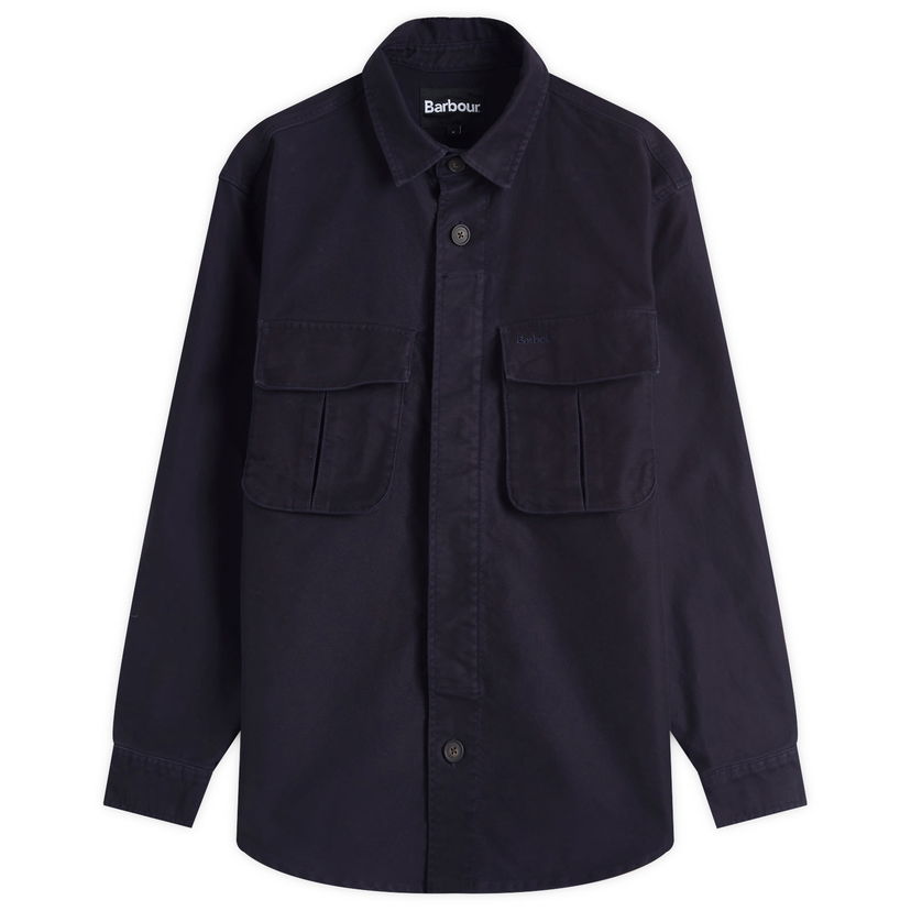 Skjorte Barbour Heritage+ Jungle Sateen Overshirt, Size Large Mørkeblå | MOS0417NY91