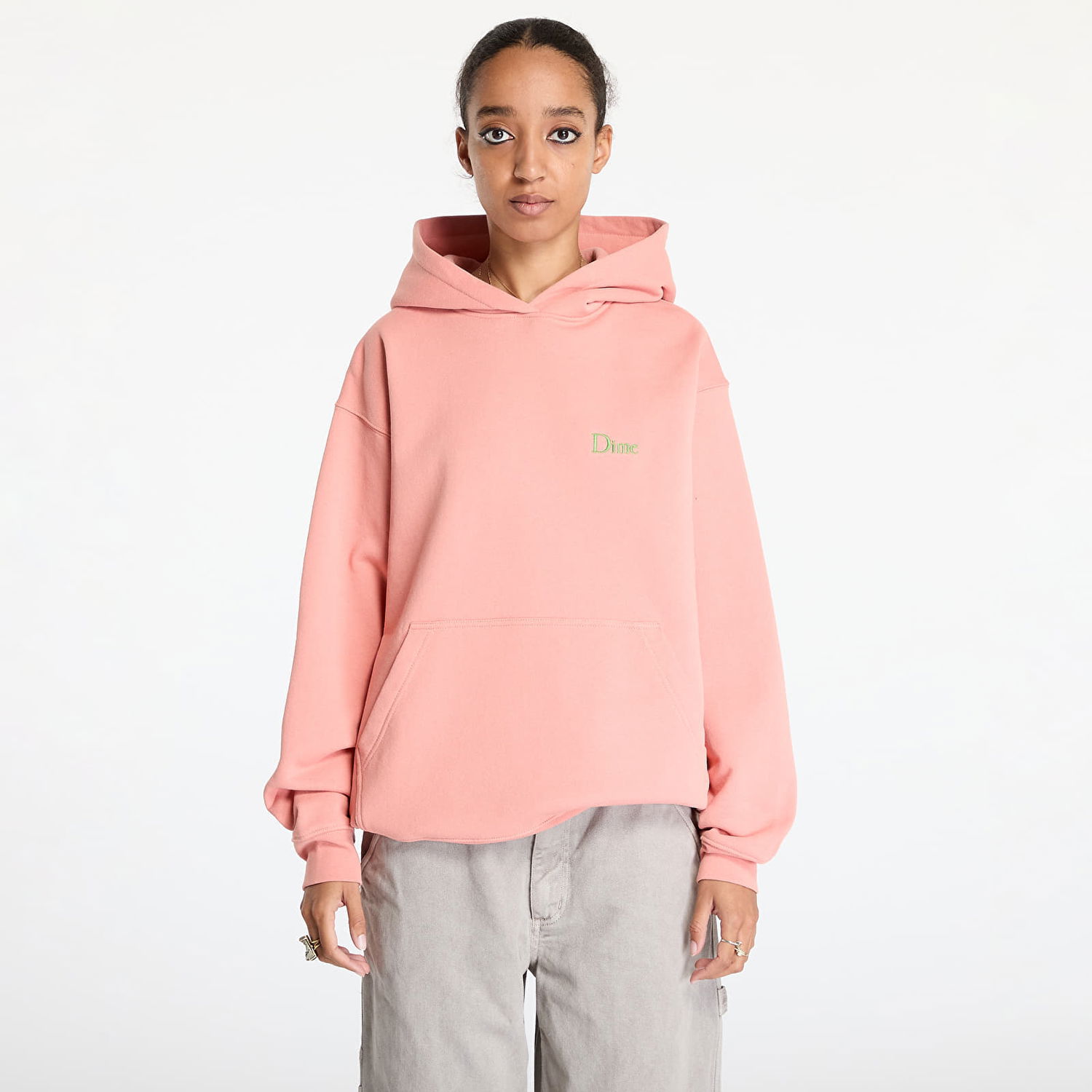 Sweatshirt Dime Classic Small Logo Hoodie UNISEX Pink Clay XXL Orange | DIMEFA2412PIN, 1