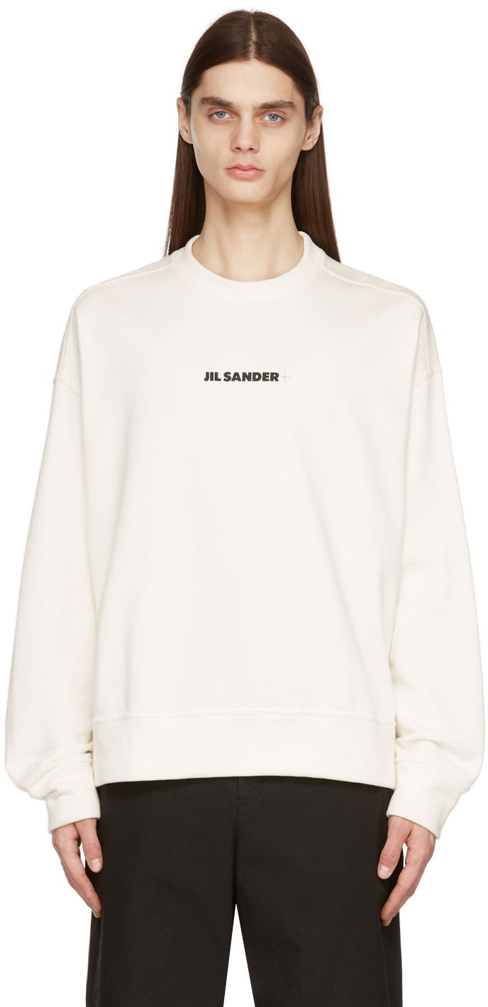 Sweatshirt Jil Sander Jil Sander Logo Sweatshirt Hvid | JPUU707532_MU248608