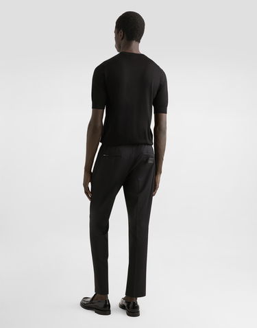Sweater Dolce & Gabbana Dolce & Gabbana Silk Round-Neck Sweater with DG Embroidery Sort | GXX03ZJBSK3N0000, 2