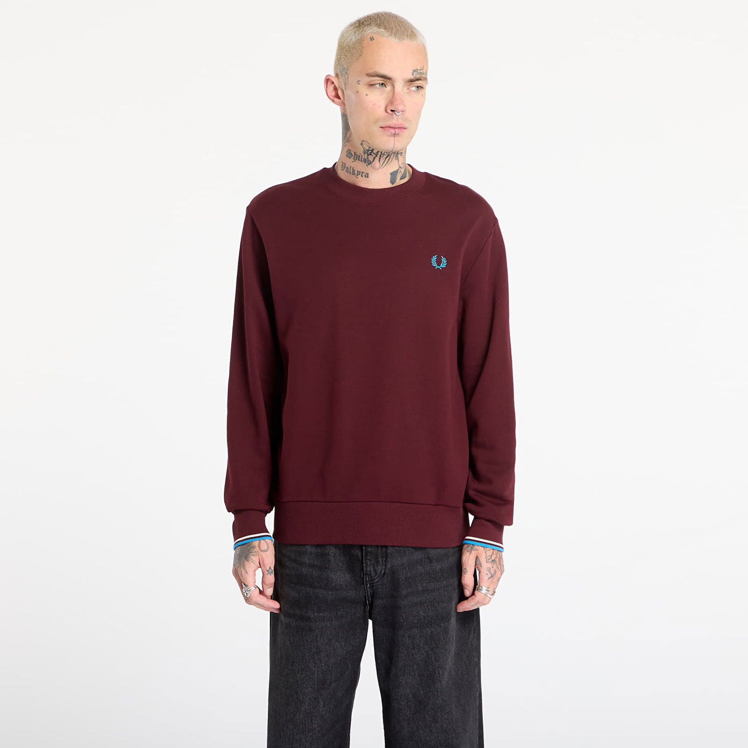 Sweatshirt Fred Perry FRED PERRY Crew Neck Sweatshirt Bourgogne | M7535 Z63, 0