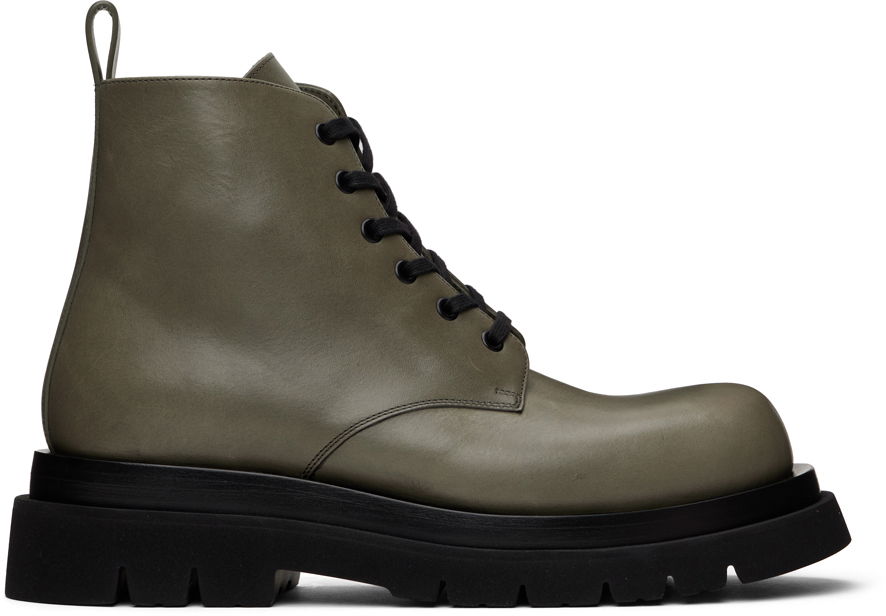 Sneakers og sko Bottega Veneta Lug Lace-Up Boots "Khaki" Bourgogne | 730224 VBS50, 0