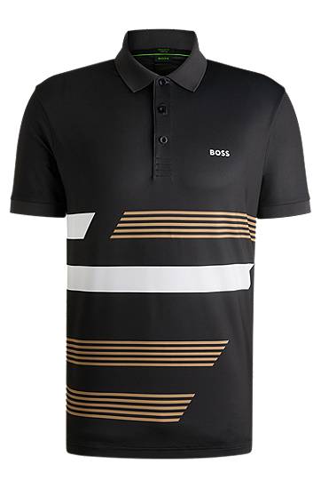 Polo skjorte BOSS BOSS Paddy Stretch Jersey Polo Shirt with Stripe Print Sort | 50536785, 0