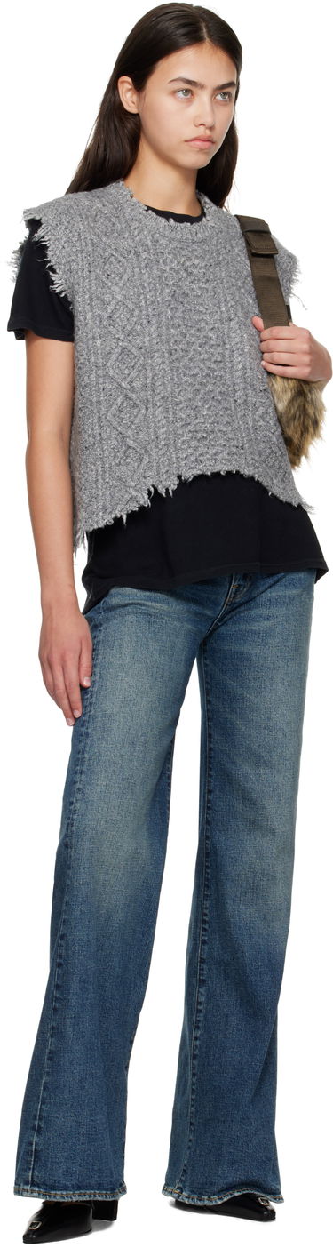 Sweater R13 R13 Boyfriend Cable Knit Vest Grå | R13WY228-Y208A, 3