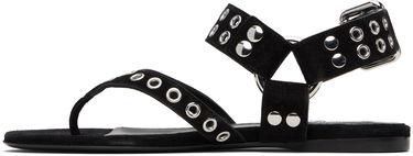 Sneakers og sko Alaïa ALAÏA Suede Calfskin Thong Sandals Sort | AA3S134CK177, 2