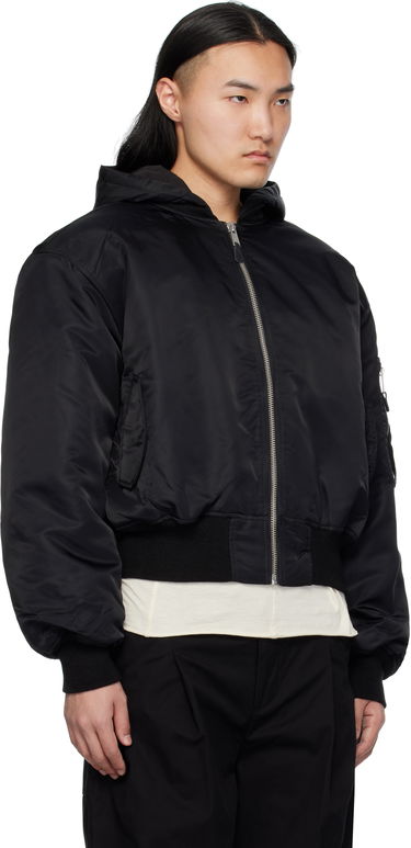 Bomberjakke Entire Studios Hooded Broad Bomber Jacket Sort | ES2539OI, 1