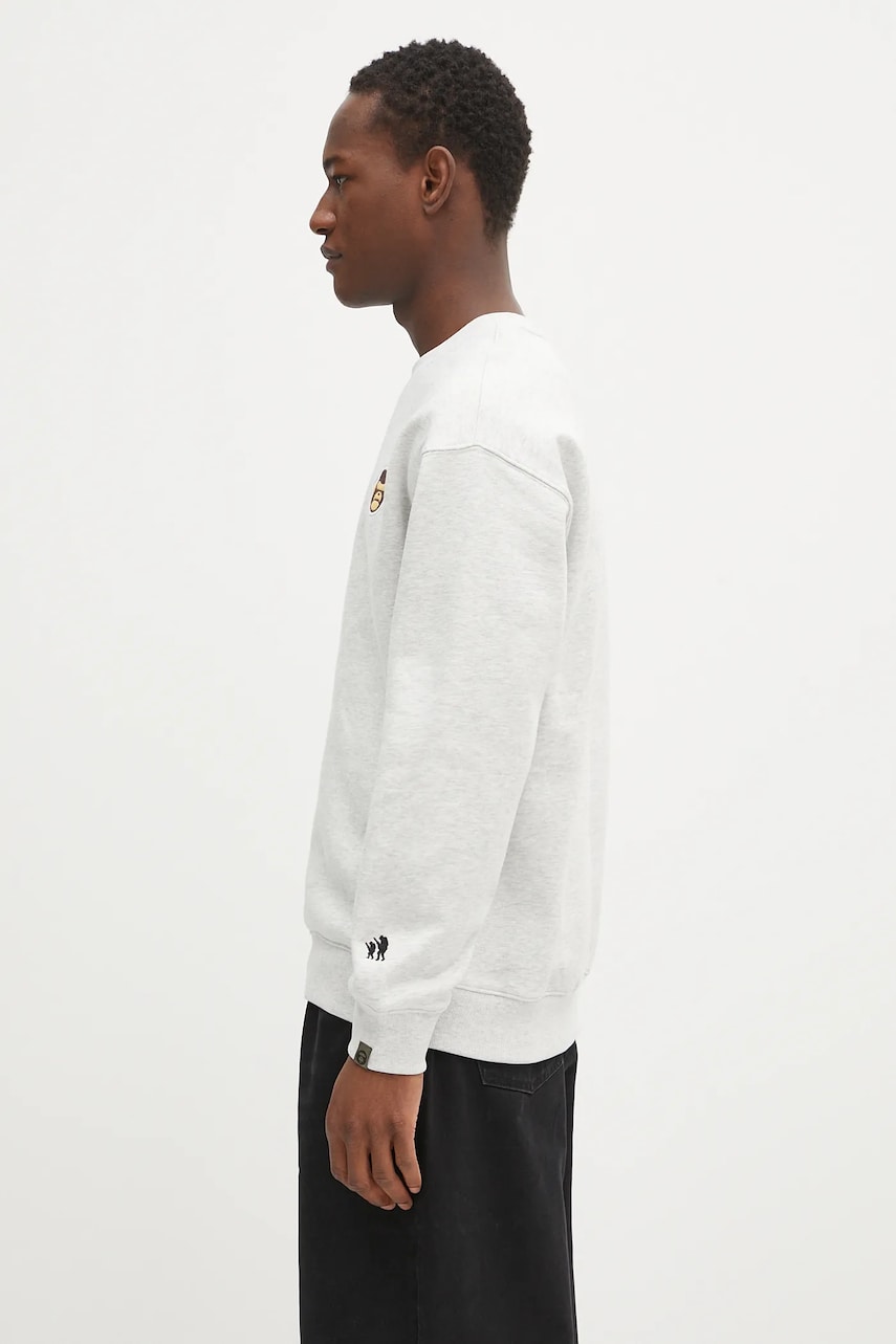 Sweatshirt AAPE by A Bathing Ape AAPE By A Bathing Ape Aaper Crew Neck Sweatshirt Grå | AAPSWMB377XAN, 1