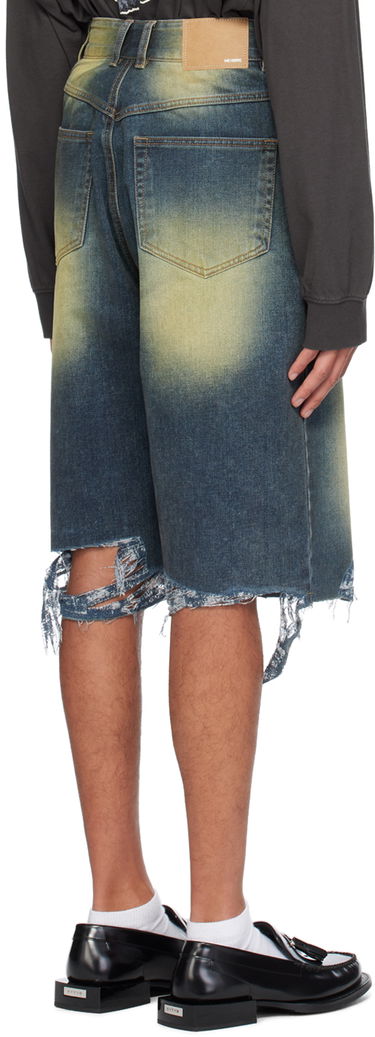 Jeans We11done Washed Denim Raw Edge Shorts Blå | WD-DP2-24-315-M-BL, 2