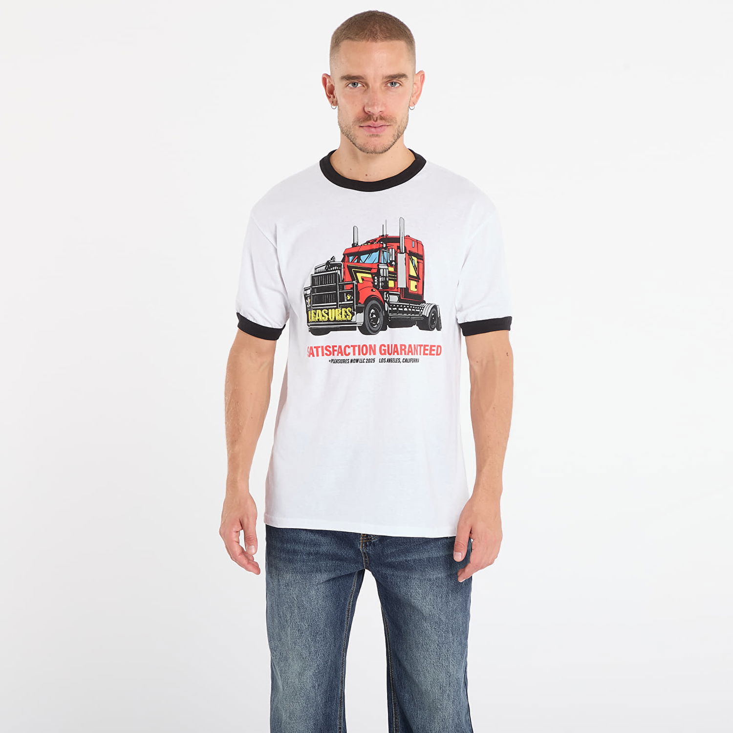 T-shirt Pleasures PLEASURES Big Load Ringer T-Shirt Hvid | P25F068-WHITE, 0