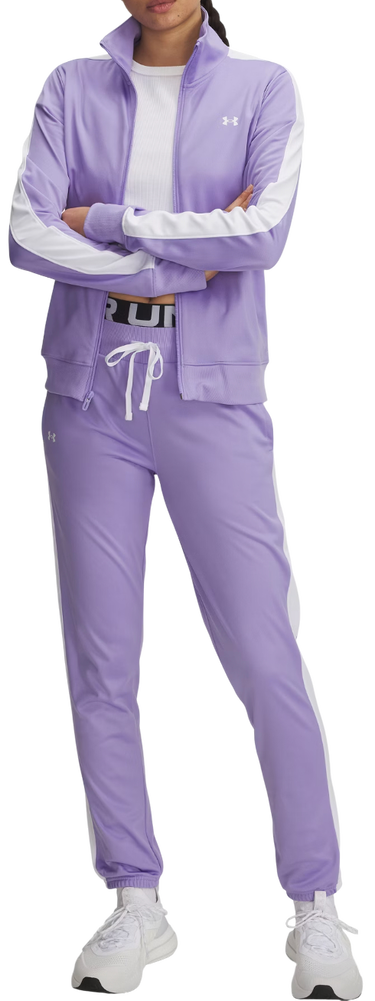 Træningsdragt Under Armour Tricot Full-Zip Tracksuit with Contrast Stripes Lilla | 1365147-538, 0
