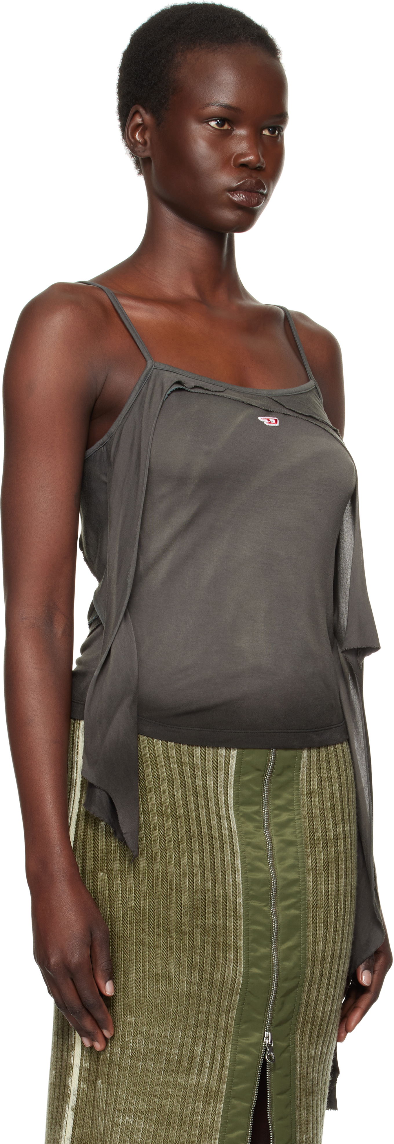 Tanktop Diesel T-Malo Distressed Tank Top Grå | A14067 0IPAL, 1
