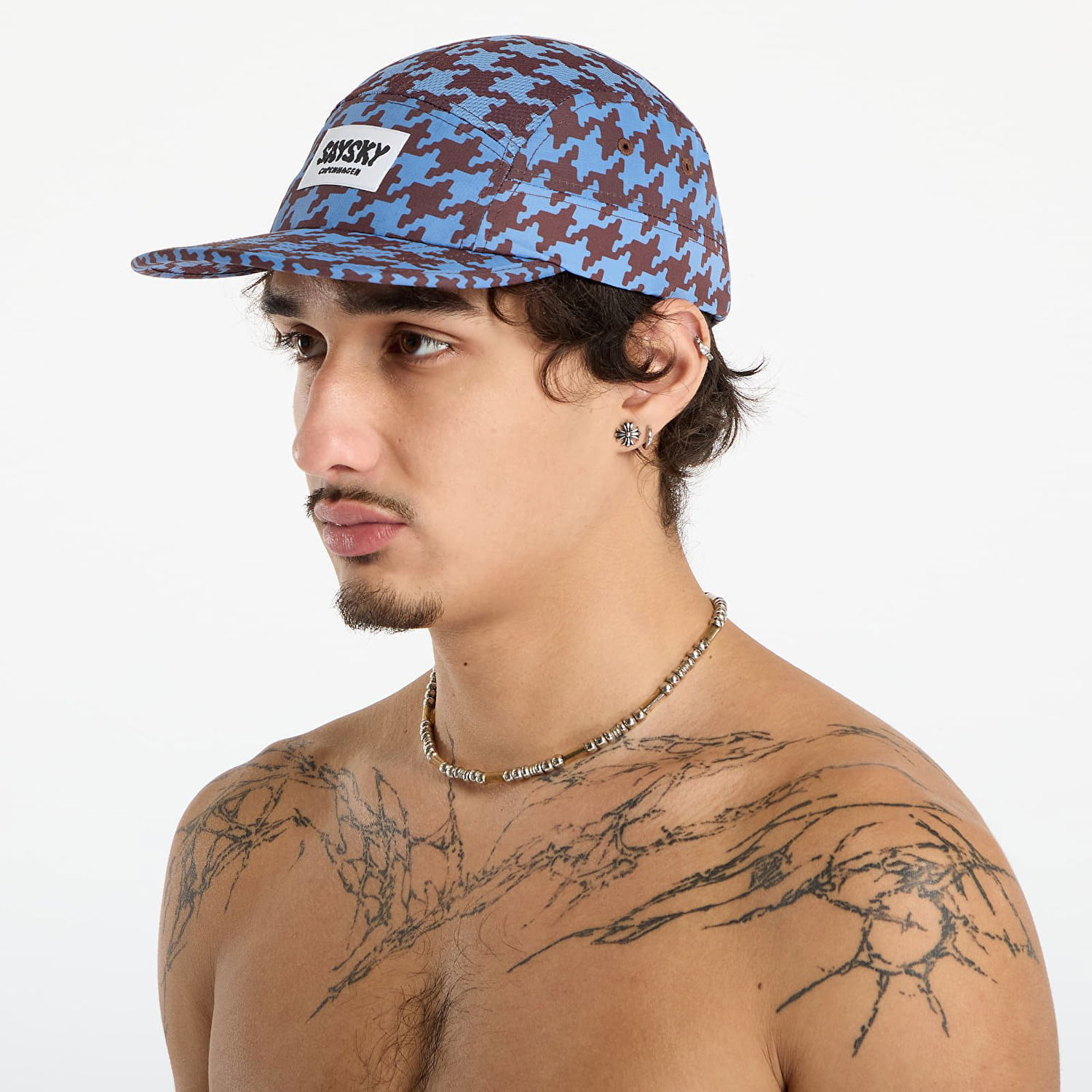 Kasket Saysky Combat Houndstooth Print Universal Fit 5-Panel Cap Flerfarvet | OUACA101C1047, 1