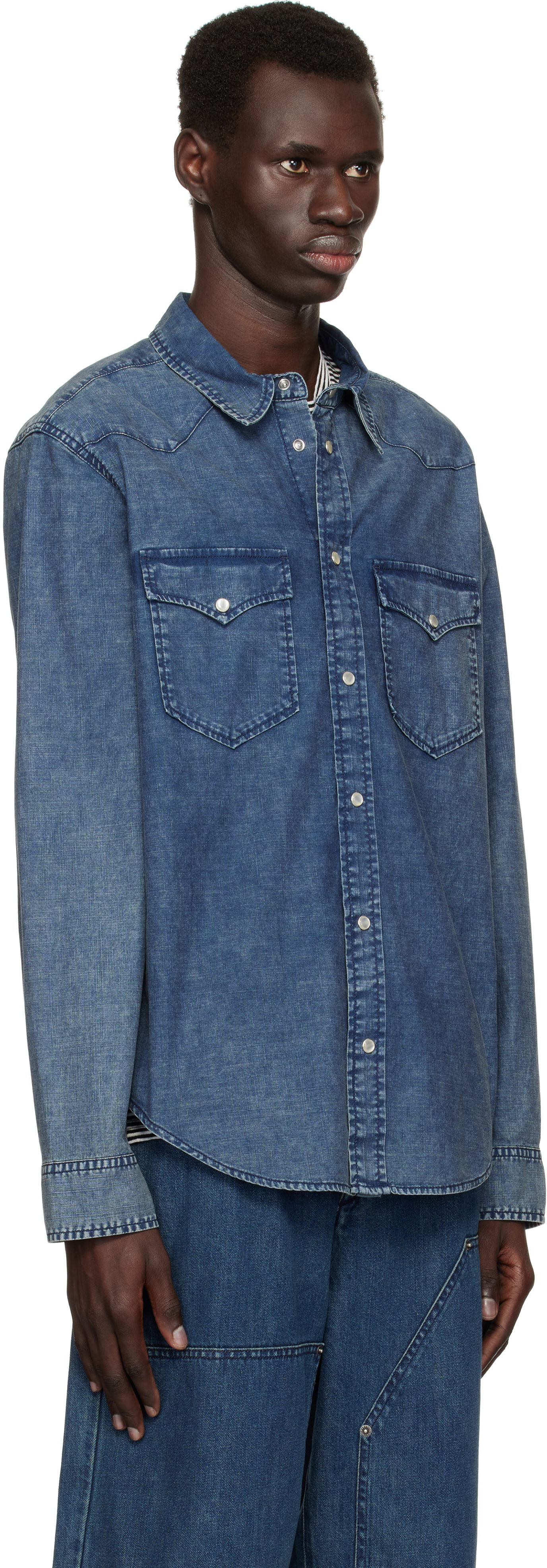 Skjorte ISABEL MARANT Isabel Marant Vasco Denim Shirt Blå | 25PCH0214HB-C1I01H, 1