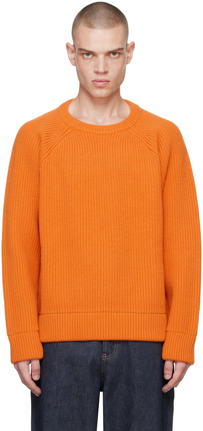 Sweater Valentino Orange Crewneck Sweater Orange | 5V0KC31CAGY