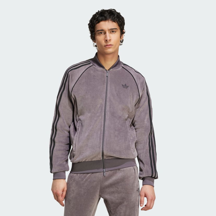 Træningsdragt adidas Performance Adicolor SST Velour Track Jacket Lilla | JX1562
