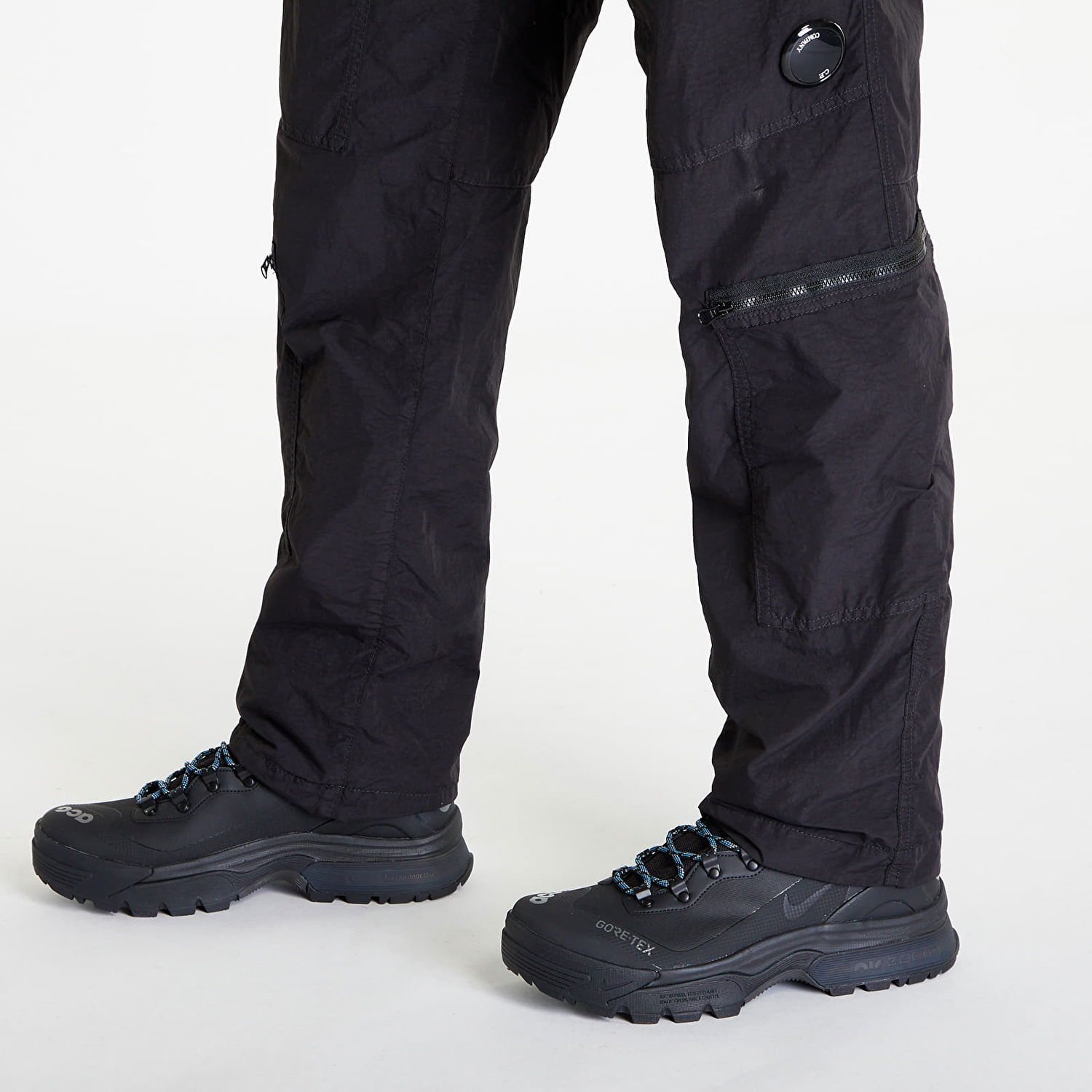 Bukser C.P. Company Flatt Nylon Loose Utility Pants Sort | 15CMPA126A005991G-999, 1