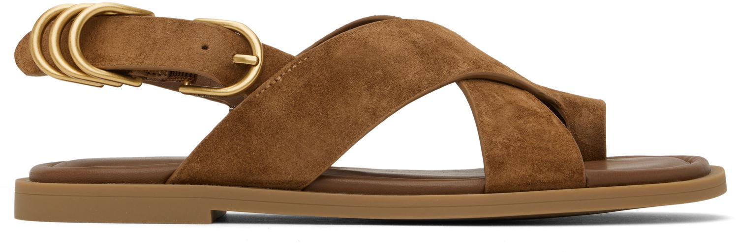 Tilbehør rag & bone rag & bone Gia Suede Crossover Sandals Brun | WFF25SF1004SU04, 0