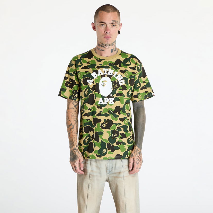 T-shirt BAPE A BATHING APE Abc Camo College Tee Green Grøn | 001CSK801007M GRN