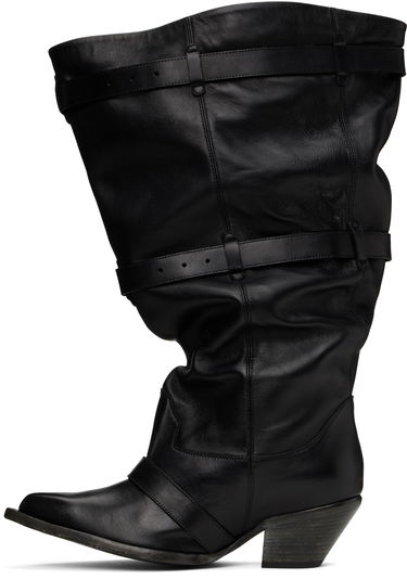 Skopleje R13 R13 Buckled Slouch Cowboy Boots Sort | R13WS114-S153A, 2