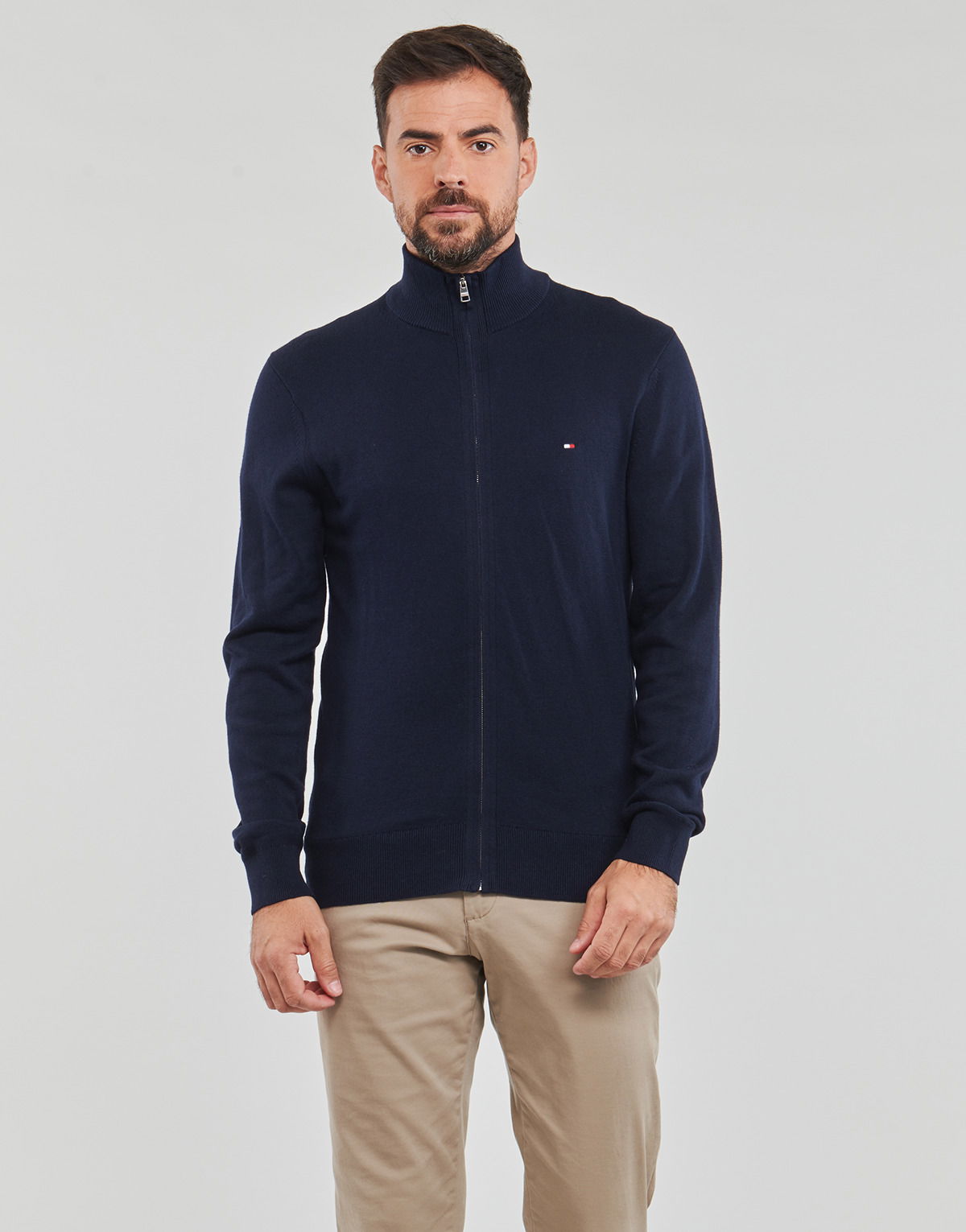 Sweater Tommy Hilfiger PIMA ORG CTN CASHMERE ZIP THRU Mørkeblå | MW0MW28050-DW5, 1