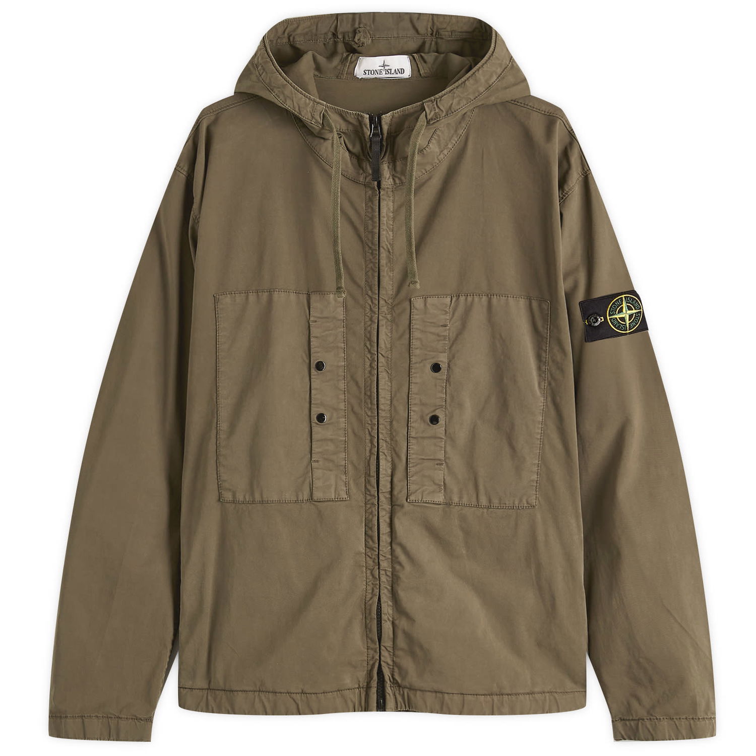 Vindjakke Stone Island Stone Island Supima Cotton Twill Stretch-TC Hooded Jacket Grøn | K1S154100091-V0054, 1