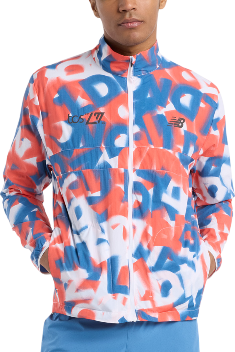 Vindjakke New Balance London Edition Printed Packable Jacket Flerfarvet | mj51299d-mlt
