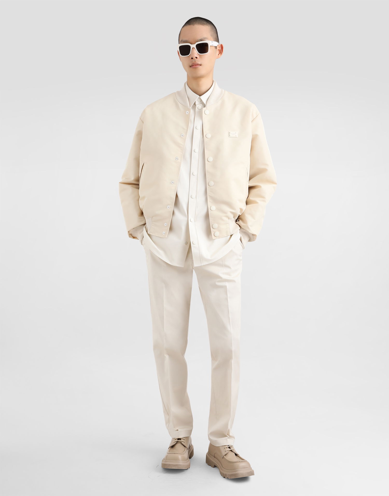 Bomberjakke Dolce & Gabbana Dolce & Gabbana Technical Fabric Bomber Jacket With Tag Beige | G9BNCTFUMNQW3789, 1