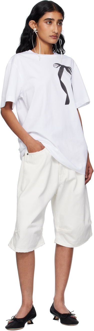 T-shirt Simone Rocha Simone Rocha Ribbon Bow Tail T-shirt Hvid | 5195P55-W 0569, 3